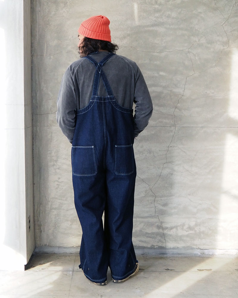 HOUSTON ヒューストン オーバーオール デニム デッキパンツ DENIM DECK PANTS 10037 メンズ デッキ パンツ アメカジ オールインワン つなぎ パンツ デニムパンツ ジーンズ アメカジ ミリタリー ウォッシュ ワーク カジュアル ワンウォシュ