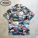 PACIFIC LEGEND パシフィック レジェンド アロハシャツ ALOHA SHIRT P-410 メンズ レディース アロハ シャツ USA製 半袖 半袖シャツ ハワイアン ネイビー ホワイト ヤシの木 RUTE66 BEER メール便