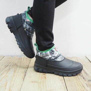 HUNTER ハンター ブーツ レディース INSULATED SNOW ANKLE BOOT WFS2049WWU-SOM スノーブーツ ショートブーツ ブーティ クラシック カジュアル シンプル アウトドア おしゃれ 柄 カモ柄 防水 保温 防寒 秋冬 冬