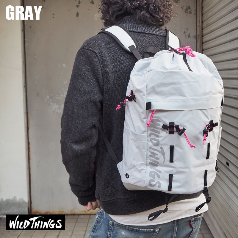 WILD THINGS ワイルドシングス リュック バッグBACKPACK WT-380-0111バックパック メンズ レディース リュックサック デイパック 鞄 かばん 黒 ブラック グレー シンプル カジュアル アウトドア 通学 通勤 通勤かばん 通勤カバン 通勤バッグ おしゃれ 撥水 軽量