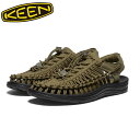 KEEN キーン ユニーク メンズ サンダル UNEEK 1023381 スポーツサンダル スポサン アウトドアサンダル アウトドア キャンプ 海 川 川遊び おしゃれ ブラック 黒 Dark Olive Black 26.5 27 27.5 28