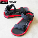NANGA × TEVA ナンガ テバ コラボ サンダル メンズ TERRA FI FIVE テラ ファイ ファイブ CA2314-1Z505 アウトドアサンダル スポーツサンダル ベルクロ スポサン ストラップ アウトドア 川遊び 海 海水浴 サップ レジャー 黒 赤