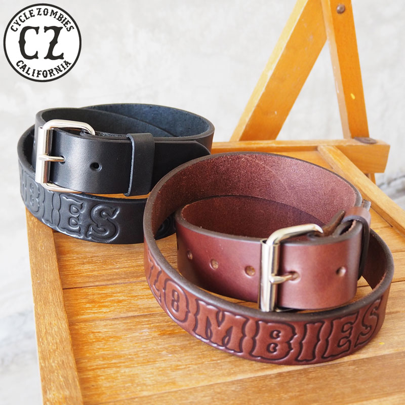 CYCLE ZOMBIES サイクルゾンビーズ ベルト GOTH Leather Belt CZ-BLT-001 メンズ USA製 レザー 本革 レザーベルト アメリカ 革 皮 アメカジ バイカー バイク 黒 ブラウン 茶