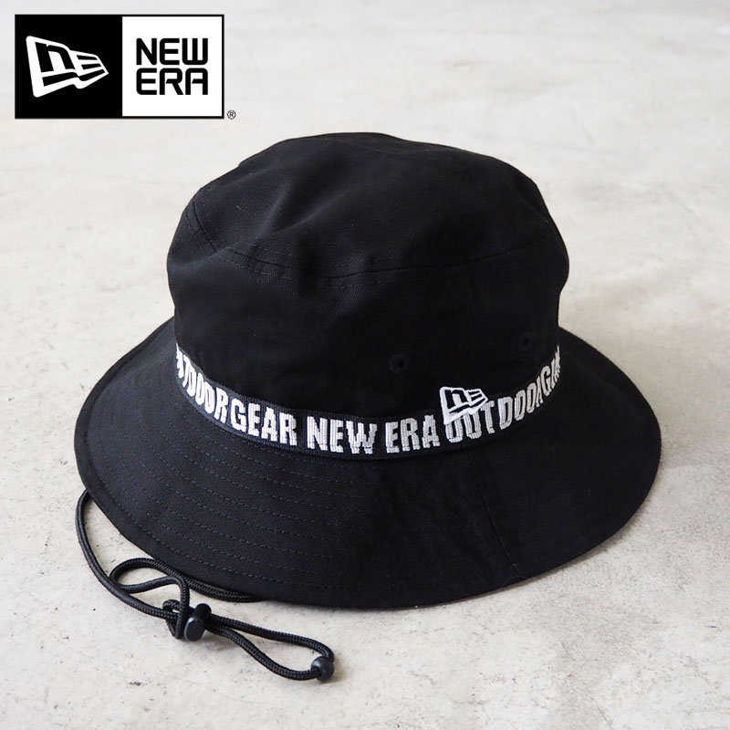 NEWERA ニューエラ ハット メンズ レディース OD ADV LT LOGO TAPE 14110077 帽子 バケットハット ぼうし アウトドア ロゴテープ アドベンチャーハット ロゴ 刺繍 ストリート 黒 ブラック キャップ メール便