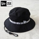 NEWERA ニューエラ ハット メンズ レディース OD ADV LT LOGO TAPE 14110077 帽子 バケットハット ぼうし アウトドア ロゴテープ アドベンチャーハット ロゴ 刺繍 ストリート 黒 ブラック キャップ メール便