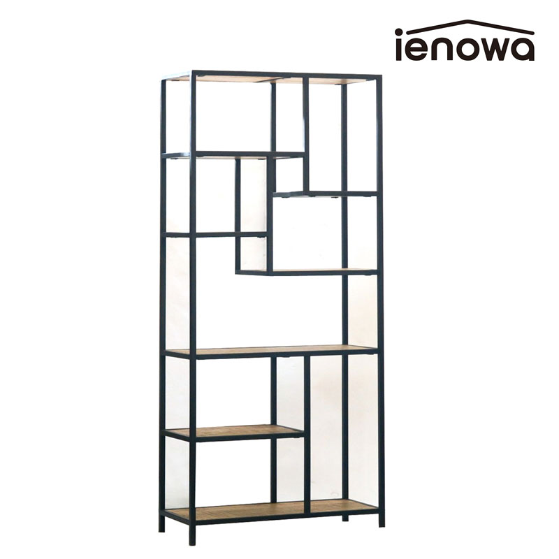 樂天商城 - ienowa イエノワ シェルフ ハイシェルフ オルド 201200506 オープンシェルフ インテリア 家具 棚 おしゃれ アンティーク調 無垢 無垢材 アイアン 縦型 収納 シンプル インダストリアル 男前インテリア 代引き不可 後払い不可