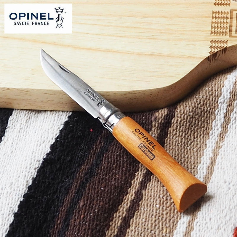 OPINEL オピネル ナイフ カーボン #6 130600 ブレード 73mm フォールディングナイフ キャンプ アウトドアナイフ オピネルナイフ 釣り 折り畳み式 かっこいい 木柄 ロック機能 おすすめ おしゃれ フランス製 折りたたみ