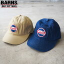 BARNS バーンズ キャップ ツイル ベースボールキャップ BR-24313 メンズ 帽子 ぼうし サイズ調節可能 アメカジ ワーク ROLL カリフォルニア インディゴ ベージュ