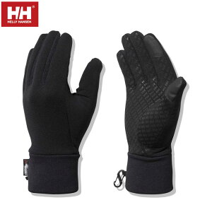 HELLY HANSEN ヘリーハンセン 手袋 グローブ POWERSTRETCH FREEZE GLOVES HA92156 メンズ レディース パワーストレッチフリースグローブ すべり止め ラバー フリース ポーラテック スマホ対応 冬 暖かい 冬用 アウトドアキャンプ おしゃれ 黒 ブラック