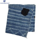 CALIFORNIA BLUE カリフォルニアブルー AFRICAN INDIGO STOLE IM-00047 F10L ブランケット ラグマット ソファカバー 車 テーブル ソファー カバー マルチカバー デニム ベッドカバー フリークロス 長方形 ジーンズ ダメージ アメカジ 西海岸