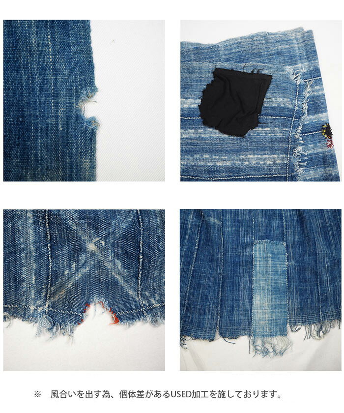 CALIFORNIA BLUE カリフォルニアブルー AFRICAN INDIGO STOLE IM-00047 F10L ブランケット ラグマット ソファカバー 車 テーブル ソファー カバー マルチカバー デニム ベッドカバー フリークロス 長方形 ジーンズ ダメージ アメカジ 西海岸 [3]