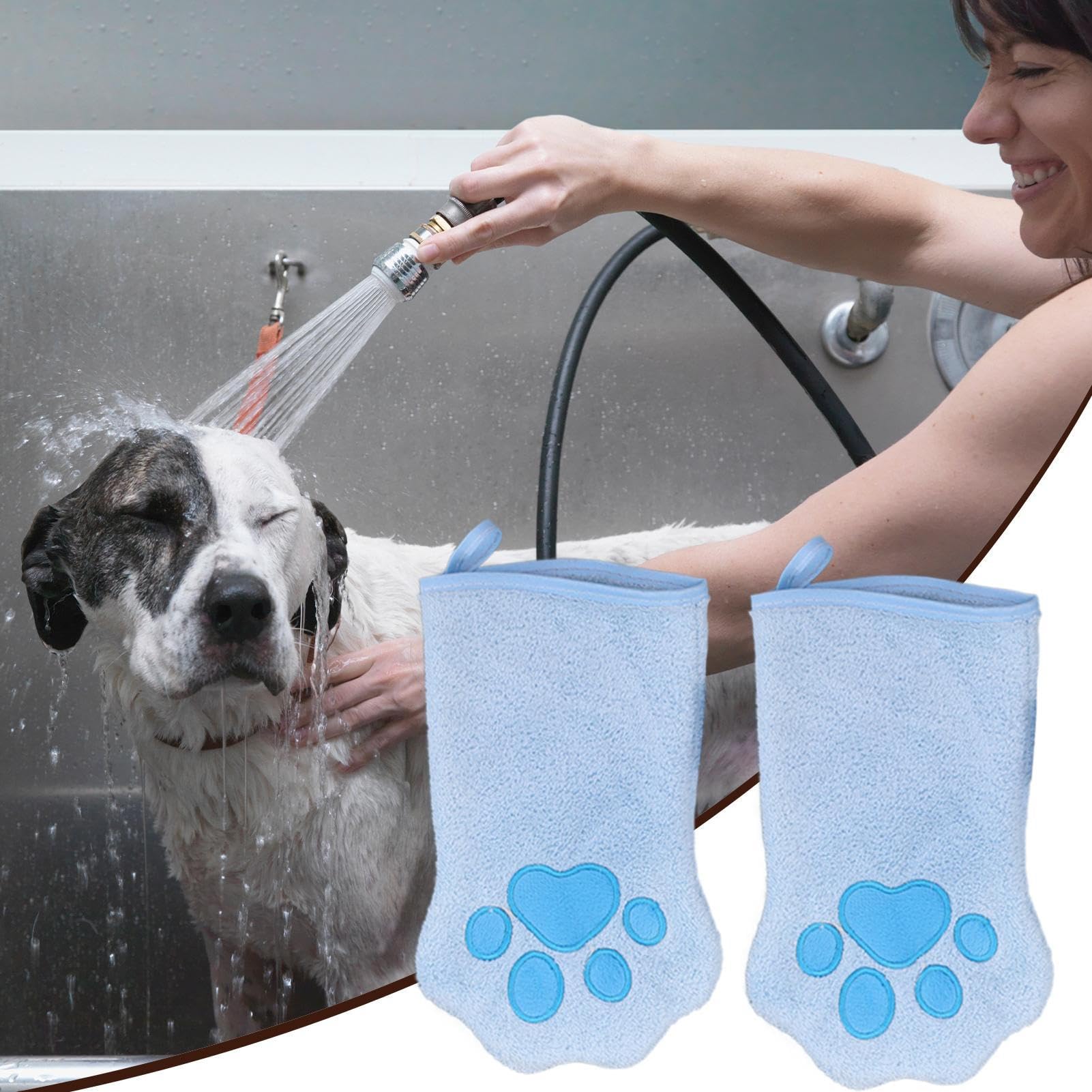 【毎日のケアを簡単に】ペット用洗浄手袋 2枚 犬猫用洗浄タオル 猫・犬用グルーミングタオル らくらく抜け毛グローブ 長毛種対応 両面デザイン 速乾性 犬の入浴手袋 絡み防止 手洗いしやすい れ落とし効果 毛玉取り機能 お風呂タイム必需品 healingshop-10049379 Shibuya Sky サンプル画像3