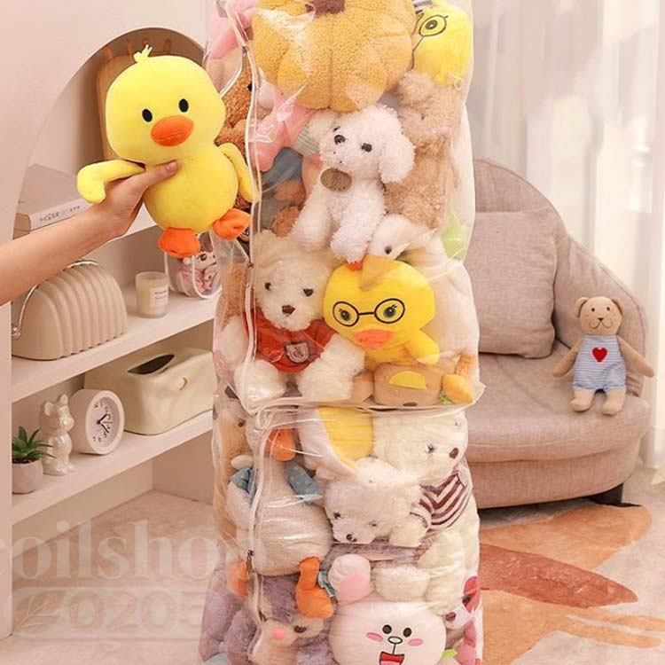 透明 収納ボックス 収納 おもちゃ収納 ディスプレイ 折りたたみ ぬいぐるみ クローゼット収納 ぬいぐるみ 見せる収納 小物収納 収納袋 防塵 防湿 防カビ ベルト付 衣類 布団