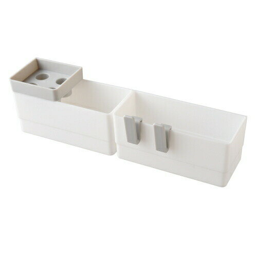 【宅配便送料無料】 洗面台小物 収納 洗面台水ハネカバー＆小物収納ラック アーネスト A－77860 ラック 洗面台 隙間 トレー 歯ブラシ 立て 掛け スッキリ収納 水ハネ デッドスペース