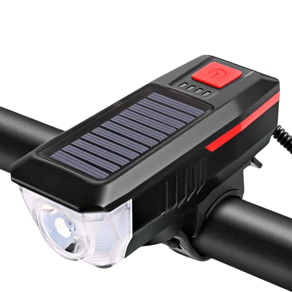 【ソーラー充電】自転車 ライト ソーラー バイクライト IPX6防水 USB充電式 高輝度 大容量 2000mAH 自転車ヘッドライト 3段階調光 防水 LED ヘッドライト リアライト付き クロスバイク ロードバイク サイクリング 簡単取り付け キャンプ 登山 アウトドア 停電対策 防災 その1