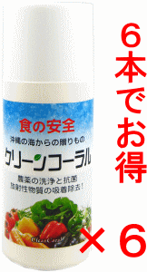 楽天ヘルスクリーン　楽天市場店まとめて6本　食品洗浄剤　野菜洗浄 クリーンコーラル20g×6 [送料無料]