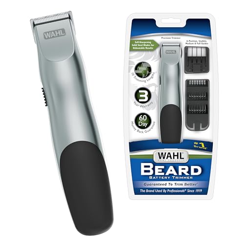 WAHL Groomsman バッテリー式 顔用ヘアトリマー ひげ&口ひげトリミング用 ライトディテールとボディグルーミングを含む – モデル9906-717V