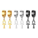 OIDEA アンクピアス イヤリング ANKH エジプト風 生命 十字架 レディース メンズ ユニ 三点セット フープ 両耳 片耳 新年 成人式 バレンタイデー...