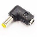 【カモン(COMON)製】DC変換L型アダプタ(外径5.5φ/内径2.1φ(メス⇔オス)【5521-L】