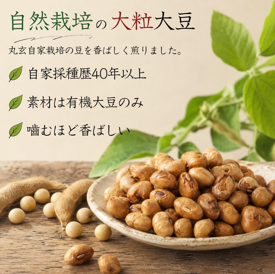 自然栽培 煎り大豆 60g 有機大豆100％ ポリポリ サクサク 無塩 山梨県産 大粒大豆 丸玄 宅急便 ※クール冷蔵便、冷凍便と同梱可 healthpark-10000364 ロカヴォーノ 楽天市場店 サンプル画像3