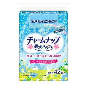 【ポイント2倍】【4980円以上送料無料】【アウトレット】ユニ・チャーム　チャームナップ 吸水さらフィ　パンティーライナー　ライト無香料 42枚【チャームナップ】※メーカー都合によりパッケージ、デザインが変更となる場合がございます