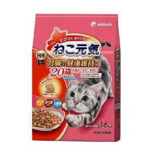 6個セット ユニ・チャーム　ねこ元気 腎臓の健康維持用 20歳を過ぎてもすこやかに まぐろ・かつお・白身魚入り 1.6kg 4520699691502※メーカー都合によりパッケージ、デザインが変更となる場合がございますのサムネイル