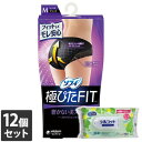 【今ならシルコットウェットプレゼント】12個セット ユニ・チャーム ソフィ 体にフィット 吸水ショーツ 多い日用50ml ブラック Mサイズ