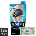 【今ならシルコットウェットプレゼント】12個セット ユニ・チャームソフィ 極ぴたFIT 通気コットンタイプ グレー Lサイズ
