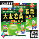 ■「大麦若葉粉末100% スティックタイプ 大容量 3g×88パック」は、匂いや味にくせがなく、抹茶のような美味しい青汁です。大麦若葉は水洗いして、乾燥、滅菌、微粉末加工した100%純粉末を使用。生野菜に比べ、簡単便利な100%野菜素材。ご家族皆様の健康維持にお役立てください。牛乳や豆乳に混ぜると、さらに美味しくお召し上がりいただけます。シェーカー(容量200ml)付き。 ■お召し上がり方 (1)先に、大麦若葉粉末1パックをシェーカー又はコップに入れます。 (2)水、豆乳、牛乳などと100ccを注ぎます。 (3)粉末が細かいためよくシェイクしてください。 (4)ダマにならないように手早くかき混ぜます。 ◎1日1-2パックを目安に、いつの時間でもお飲みいただけます。 ◎レンジで温めてホットでも美味しくいただけます。 名称 大麦若葉加工食品 原材料 大麦若葉粉末 内容量 3g×88包 ×2箱 品質表示 ■シェーカー 本体：ポリプロピレン(耐熱温度 120度、耐冷温度 -20) キャップ：ポリエチレン(耐熱温度 80度、耐冷温度 -20) 原産国 日本 製造者 山本漢方製薬株式会社 愛知県小牧市多気東町157番地 TEL：0568-73-3131 広告文責 株式会社ワールドロジスティクス ※パッケージ・内容等は予告なく変更されることがあります。