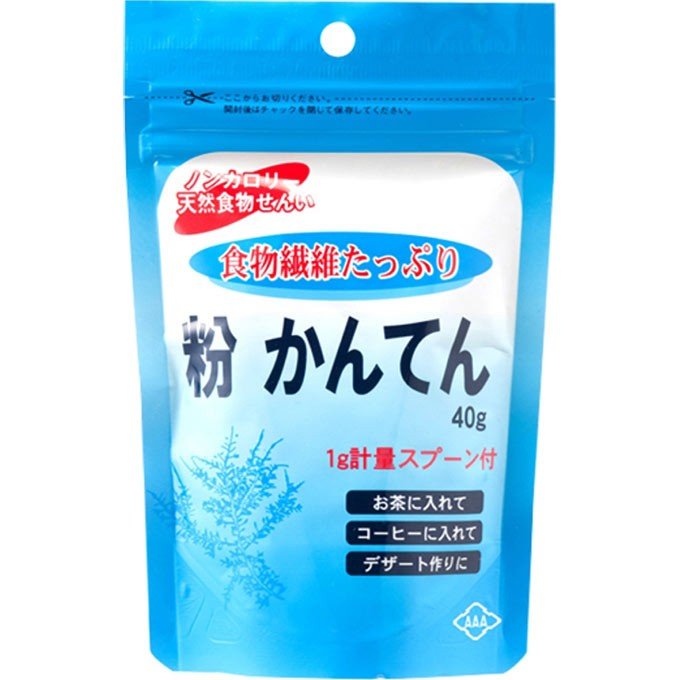 【朝日】粉寒天　40g　粉かんてん 　無添加 食物繊維 国産 天然原料 粉末粉末 寒天粉 粉末 ところてん ローカロリー ヘルシー ダイエット 美容 健康 ご飯 ゼリー