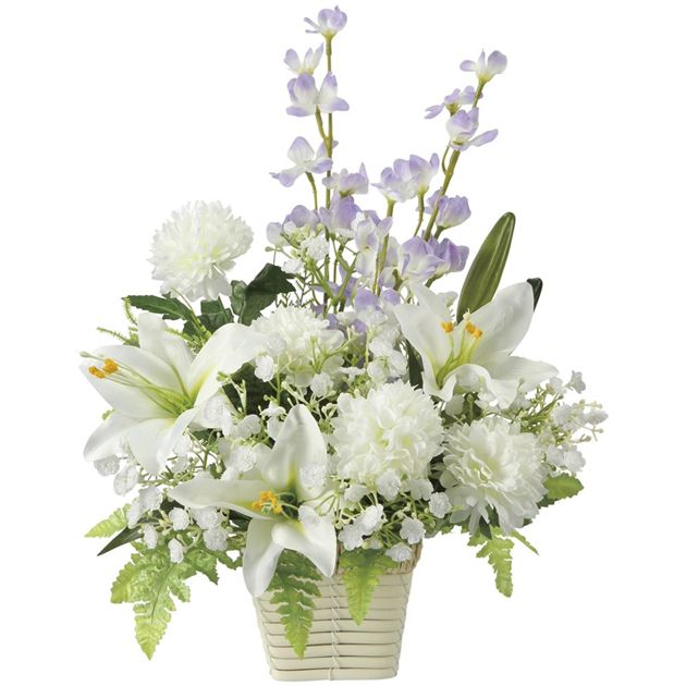 光の楽園(2026年版) 白百合 品番：2676A100 高さ：42cm - アートクリエイション [光触媒/人工観葉植物]