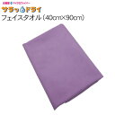 サラッとドライ フェイスタオル 40cm×90cm パープル - アスカ ※ネコポス対応商品