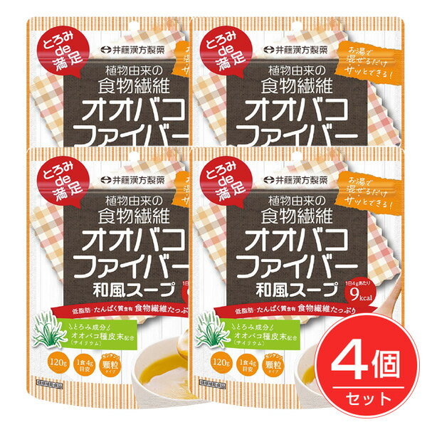 井藤漢方 とろみde満足 オオバコファイバー 和風スープ 120g×4個セット - 井藤漢方製薬