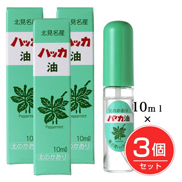 ハッカ油スプレー 10ml 3個セット - 北見ハッカ通商 [ペパーミント/虫除け] ネコポス対応商品