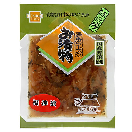 ※こちらの商品は、メール便（ネコポス）対応品です。5個以上の購入や他の商品と同梱の場合は、宅配便での配送となります。また、1個から宅配便を選択することも可能です。宅配便配送の場合は所定の送料がかかりますので、あらかじめご了承ください。 ▶メール便に関して、詳しくはこちら ★出荷日数目安 こちらの商品は、通常3〜4営業日で出荷となります。 商品名 福神漬　110g　【健康フーズ】 内容量 110g メーカー名 健康フーズ 素材・原材料・成分 干し大根（国産）、きゅうり（国産）、なす（国産）、しそ（国産）、れんこん（国産）、しょうが（国産）、なた豆（国産）、ごま、唐辛子、漬け原料（砂糖、オリゴ糖、丸大豆醤油、発酵調味料、米酢、食塩、酵母エキス）、（一部に小麦・大豆・ごまを含む） その他 【アレルゲン】 小麦、大豆 【栄養成分表示 】100gあたり エネルギー：108kcal、たんぱく質：1.4g、脂質：0.2g、炭水化物：25.2g、食塩相当量：3.8g 原産国または製造国 日本 賞味期限 パッケージまたはラベルに記載 広告文責：株式会社健人　電話番号　048-252-3939 区分：セレクトフード サブカテゴリー：　食材・加工食品 > 漬け物 福神漬　110g　【健康フーズ】 ページトップへ福神漬　110g　【健康フーズ】 「福神漬　110g」は、宮崎県産の干し大根と6種類の国産野菜を漬け込んだ福神漬です。カレーの付け合わせなどに利用できます。