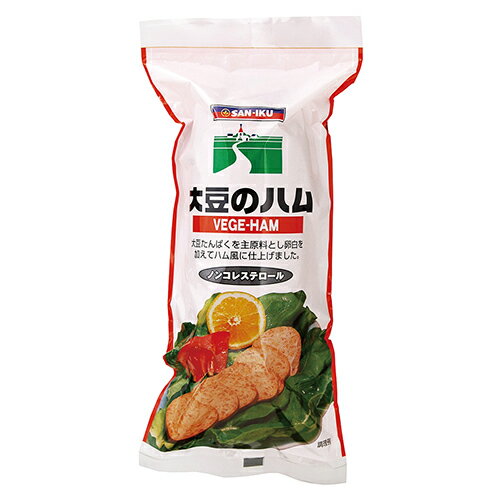 ★出荷日数目安 こちらの商品は、通常3〜4営業日で出荷となります。 商品名 大豆のハム　400g　【三育フーズ】 内容量 400g メーカー名 三育フーズ 素材・原材料・成分 粒状大豆たん白（国内製造）、植物油脂、粉末状大豆たん白、卵白粉（卵を含む）、砂糖、塩、植物たん白酵素分解物、植物性粉末ブイヨン（小麦を含む）、香辛料、レモン果汁末／香料、紅麹色素 お召し上がり方 ・料理の素材として、和・洋・中華などのどんな料理にもよく合い、おいしく召し上がれます。 ・サラダ、ハムステーキ。チャーハン等にどうぞ。 保存方法 開封前：直射日光を避け、冷暗所に保存してください。 開封後：切り口をラップして冷蔵庫にて保存し、できるだけ早くお召しあがりください。 ご注意 アレルギー物質：大豆、小麦、卵 その他 【栄養成分】100gあたり エネルギー：176kcal、たんぱく質：17.3g、脂　質：9.1g、炭水化物：6.3g、ナトリウム：705mg、コレステロール：0mg、飽和脂肪酸：1.3g、食塩相当量：1.8g 賞味期限 パッケージまたはラベルに記載 広告文責：株式会社健人　電話番号　048-252-3939 区分：セレクトフード サブカテゴリー：　食材・加工食品 > 豆類 > 大豆 大豆のハム　400g　【三育フーズ】 ページトップへ大豆のハム　400g　【三育フーズ】 「大豆のハム　400g」は、大豆たん白を主原料に卵白を加えて作られたハム風の植物性たん白食品です。動物油脂、肉エキス、肉フレーバーなどは使用しておりません。保存料、殺菌料は不使用。