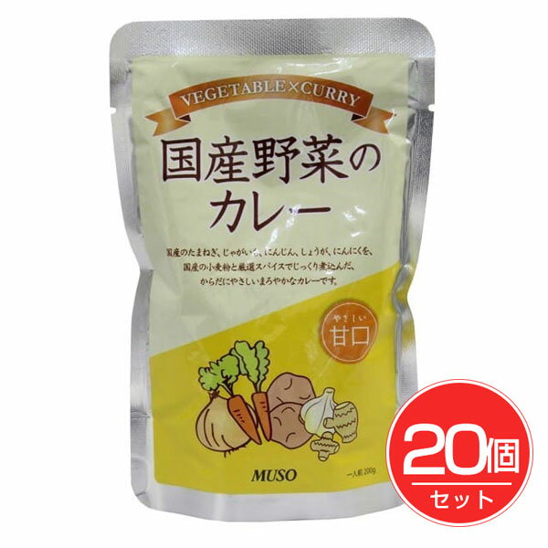 国産野菜のカレー 甘口 200g×20個セット - ムソー