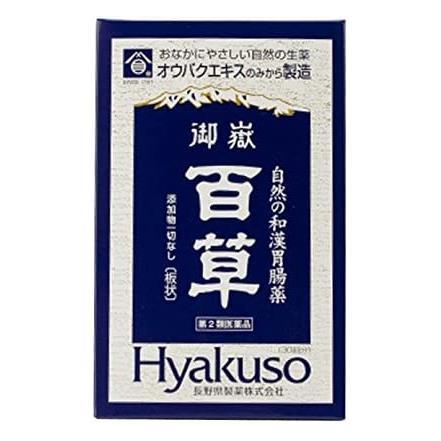 ※こちらの商品は、メール便（ネコポス）対応品です。5個以上の購入や他の商品と同梱の場合は、宅配便での配送となります。また、1個から宅配便を選択することも可能です。宅配便配送の場合は所定の送料がかかりますので、あらかじめご了承ください。 &#9654;メール便に関して、詳しくはこちら ★出荷日数目安 こちらの商品は、通常3〜4営業日で出荷となります。 商品名 【第2類医薬品】 御嶽百草　18g　【長野県製薬】 内容量 18g 使用上の注意 ■相談すること 1．次の人は服用前に医師、薬剤師又は登録販売者に相談してください。 　（1）医師の治療を受けている人。 　（2）発熱を伴う下痢のある人、血便のある人又は粘液便の続く人。 　（3）急性の激しい下痢又は腹痛・腹部膨満・はきけ等の症状を伴う下痢のある人。（本剤で無理に下痢を止めるとかえって病気を悪化させることがあります。） 　（4）高齢者。 2．5〜6日間服用しても症状がよくならない場合は服用を中止し、この容器を持って医師、薬剤師又は登録販売者に相談してください。 効能・効果 下痢、消化不良による下痢、食あたり、はき下し、水あたり、くだり腹、軟便 用法・用量 1日3回毎食後、水又は白湯にて服用してください。 ［年齢：1回量：1日服用回数］ 成人（15歳以上）：0.6g：3回 11歳以上15歳未満：0.4g：3回 8歳以上11歳未満：0.3g：3回 5歳以上8歳未満：0.2g：3回 5歳未満：服用しないこと 用法に関してのご注意 （1）定められた用法及び用量を厳守してください。 （2）小児に服用させる場合には、保護者の指導監督のもとに服用させてください。 （3）5歳以上であっても幼児に服用させる場合には、薬剤がのどにつかえることのないよう、よく注意してください。 成分・分量 1.8g中 成分：分量：内訳 オウバク乾燥エキス：1.8g：（黄柏9g） 添加物 なし 薬効分類 止瀉薬 剤形 その他 保管・取り扱いの注意 （1）直射日光の当たらない湿気の少ない涼しい所に保管してください（高温の所に保管すると変形することがあります。）。 （2）小児の手の届かない所に保管してください。 （3）他の容器に入れ替えないでください（誤用の原因になったり品質が変ります。）。 （4）使用期限が過ぎた製品は、服用しないでください。 お問合せ先 会社名：長野県製薬株式会社 問い合わせ先：お客様相談室 電話：フリーダイヤル　0120-100-975 受付時間：9：00〜12：00　13：00〜17：00（土曜、日曜、祝日を除く） 会社名：木曽薬品工業株式会社 住所：長野県木曽郡上松町駅前通り2-24 電話：0264-52-2108 使用期限 使用期限まで90日以上ある医薬品をお届けします メーカー名 長野県製薬 製造国 日本 ★医薬品の販売について★ 広告文責：株式会社健人　電話番号　048-252-3939 区分：医薬品 サブカテゴリー：　医薬品分類 > 第2類医薬品 関連ワード：　オウバク/下痢/軟便/食あたり/生薬エキス100％ こちらの商品もおすすめ 百草シップII　10包 御岳百草丸分包　20粒×20包 添付文書 御嶽百草　18g　【長野県製薬】 ページトップへ【第2類医薬品】 御嶽百草　18g　【長野県製薬】 「御嶽百草」は、ミカン科の広葉樹キハダの内皮（生薬名:オウバク）を抽出したエキスだけを固めた添加物不使用の生薬エキス100％の製剤で、有効成分が下痢、食あたり、水あたりなどに優れた効果をあらわします。 【ご注意】　こちらの商品は第2類医薬品です。必ず、使用上の注意（してはいけないこと・相談すること）をご確認の上お買い求めください。