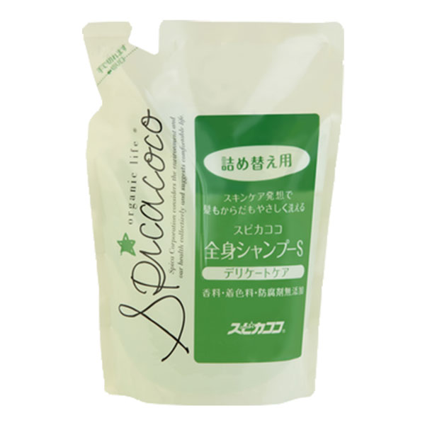 ★出荷日数目安 こちらの商品は、通常3〜4営業日で出荷となります。 商品名 スピカココ　全身シャンプーS　詰替　500ml 　【スピカコーポレーション】 内容量 500ml メーカー名 スピカコーポレーション ブランド スピカココ 素材・原...