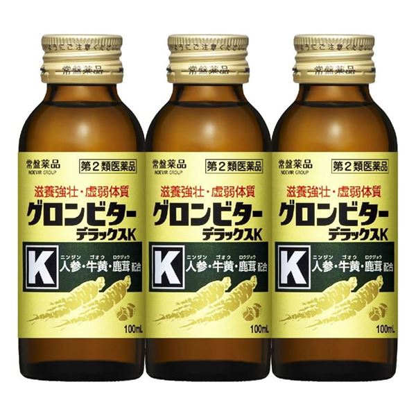 【第2類医薬品】 グロンビターデラックスK 100ml×3本 - 常盤薬品工業 [肉体疲労/滋養強壮]