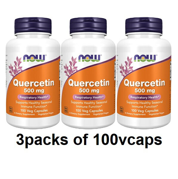 ̵ۥʥա 륻 500mg ٥ץ 100γ 3ܥå NOW FOODS QUERCETIN 500mg 100 Veg Capsules Pack of 3