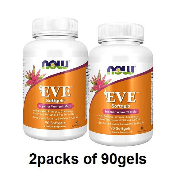 【送料無料】Now Eve イヴ ウィメンズ マルチビタミン 90粒 2本セット NOW Eve Women 039 s Multiple Vitamin 90 SoftgelsPack of 2