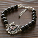ブレスレット メンズ 戦国武将 八咫烏(雑賀孫一) 天然石使用 シルバー 925 ジュエリー ブレスレット18センチ【ni】【ギフト プレゼント】
