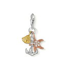 チャーム トーマス・サボ THOMAS SABO アクセサリーマリン アンカー ヒトデ 貝 シルバー925 金メッキ CZ キーホルダー レディース 0919-...