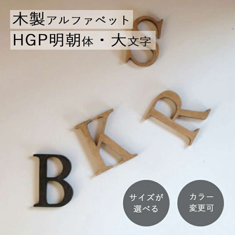 アルファベット 木製 オブジェ HGP明朝体 大文字文字 ウッド レター 英語 イニシャル ウォールデコ 置物 結婚式 記念…