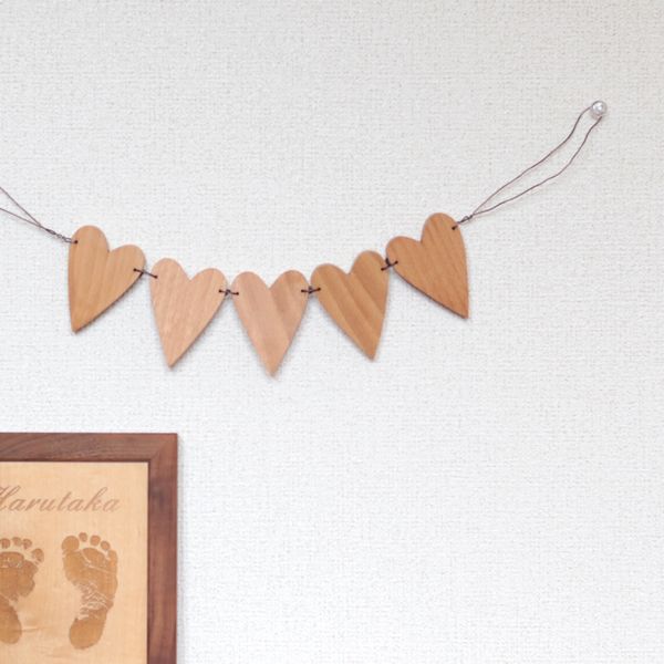 ハート ガーランド 壁飾り 木製 インテリア オーナメント 壁面飾り 木製ウォールデコ 母の日 プレゼント ウエディング ギフト 北欧 インテリア 雑貨 インテリア小物 かわいい オブジェ