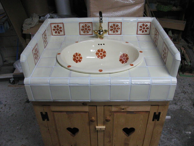 Rakuten - オーダー 洗面台・メキシカンタイル 木製 パイン材　washstand01北欧雑貨