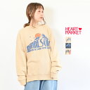 ≪SALE 20%OFF≫【CUBE SUGAR】30/10裏毛パウダー加工マウンテンプリントプルオーバーレディース トップス プルオーバー 裏毛 トレーナー ロゴ プリント パウダー加工 ヴィンテージ ナチュラル ネイビー マルチ 綿 ポリウレタン/st/tk19/4ko(4)