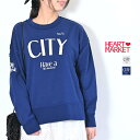 【7/15(火)限定店内全品ポイント5倍】≪SALE 50%OFF≫【KAKELA】CITYプリントクルーレディース トップス プルオーバー 長袖 刺繍 ナチュラル ネイビー 綿100 綿/st