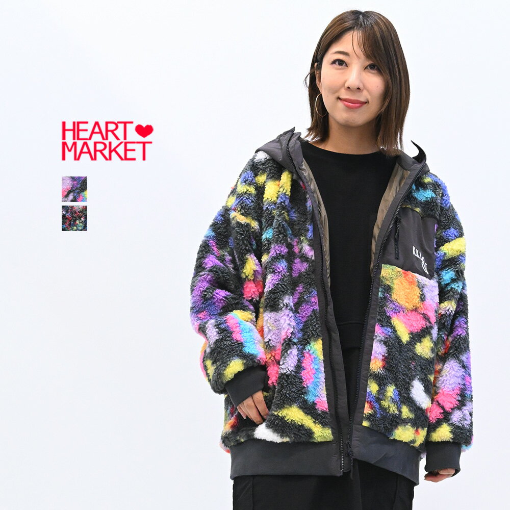 【KAKELA&TRANQUIL】サイケフードZIPブルゾンレディース アウター ブルゾン ボア ブラック パープル ポ..